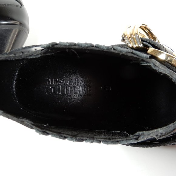 VERSACE JEANS COUTURE Leather Booties EU 35 4.5 5 Linea Fondo Camperos NEW $450 - Picture 11 of 13